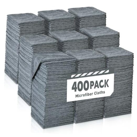 Gray Microfiber Cleaning Cloths Bulk Pack-Microfiber Towels Bulk, 400 Pack Grey