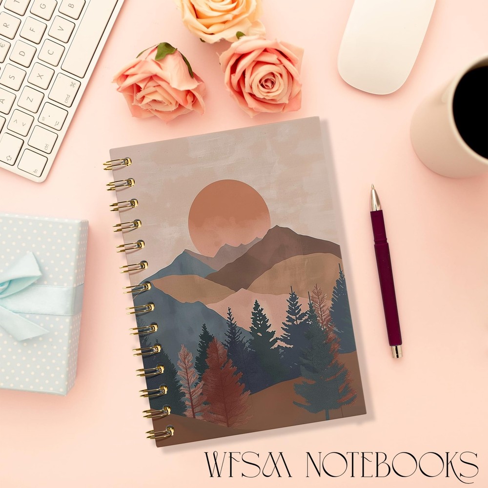 Boho Notebook - Preppy Notebooks, Nature Journal, Boho Journal, Boho Sun Moun...