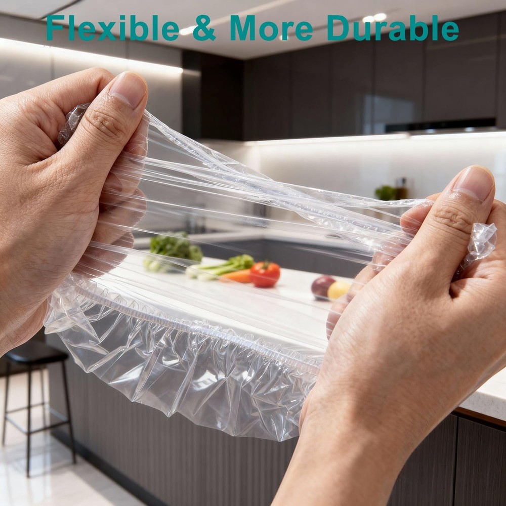 TodHeei Disposable Shower Caps, 100PCS Thicker Cap Waterproof M, Clear