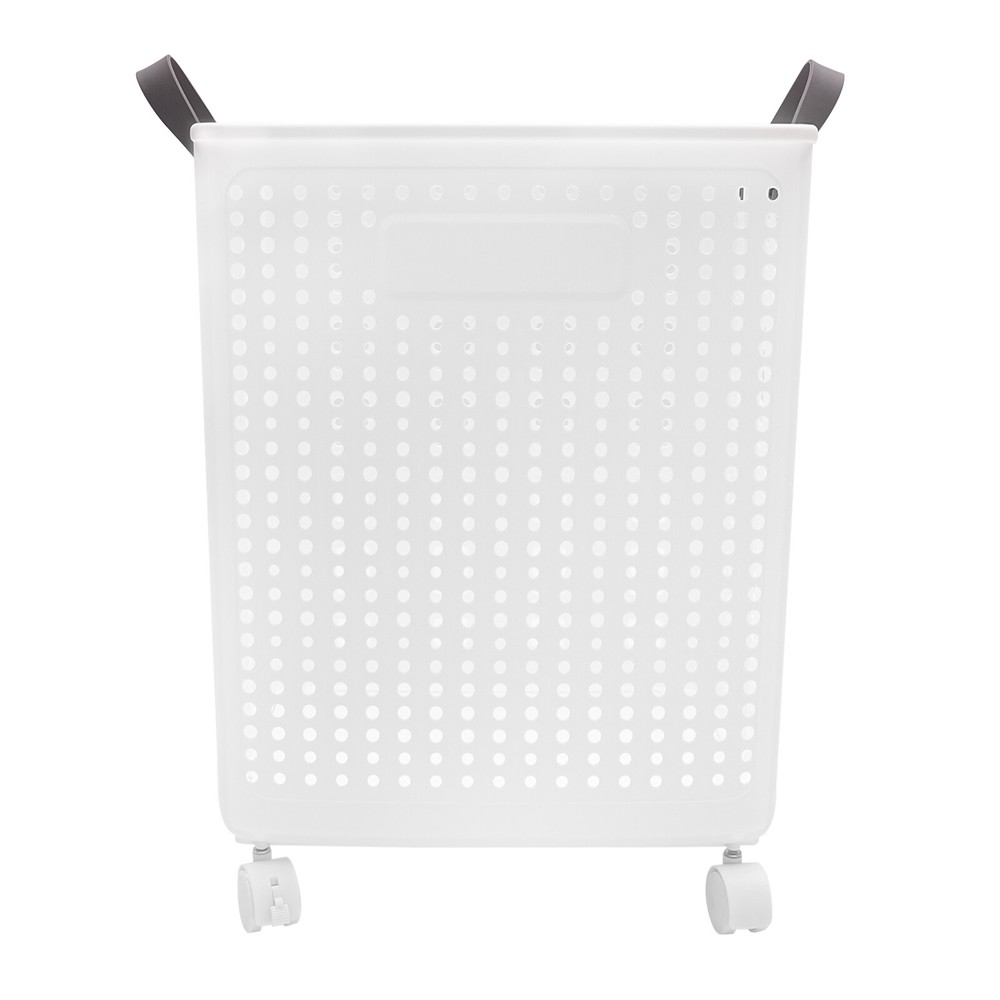 Folding Laundry Basket Hamper Movable Bathroom Dirty Clothes Hamper w/ 4 Wheels