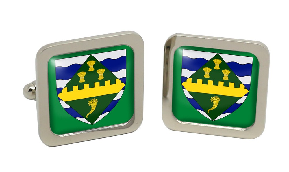 Huntingdonshire (England) Square Cufflink in Chrome Box