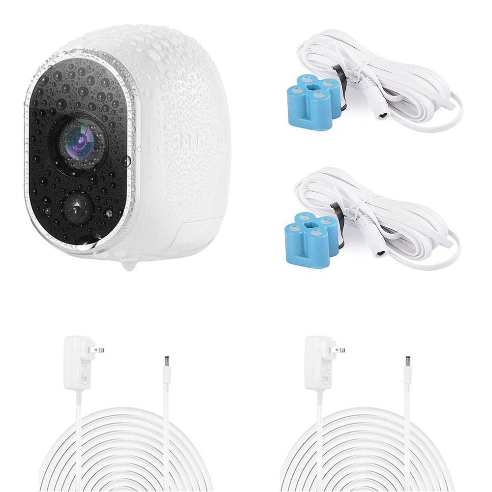 2Pack Power Adapter Compatible with Arlo (Replace CR123A), 25ft, White