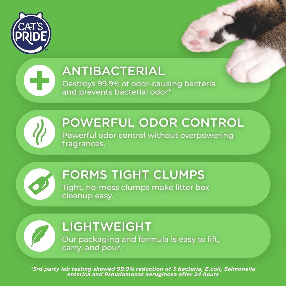 18lb Cat Litter - Lightweight, Antibacterial with Powerful Odor Control