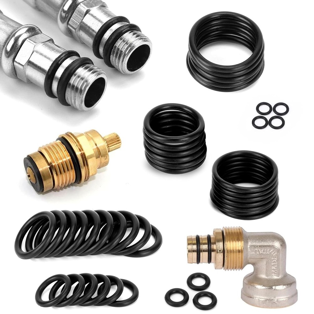 500 Pcs 20 Sizes O Ring Kit,Rubber O-Ring Assortment Kit, Rubber Black