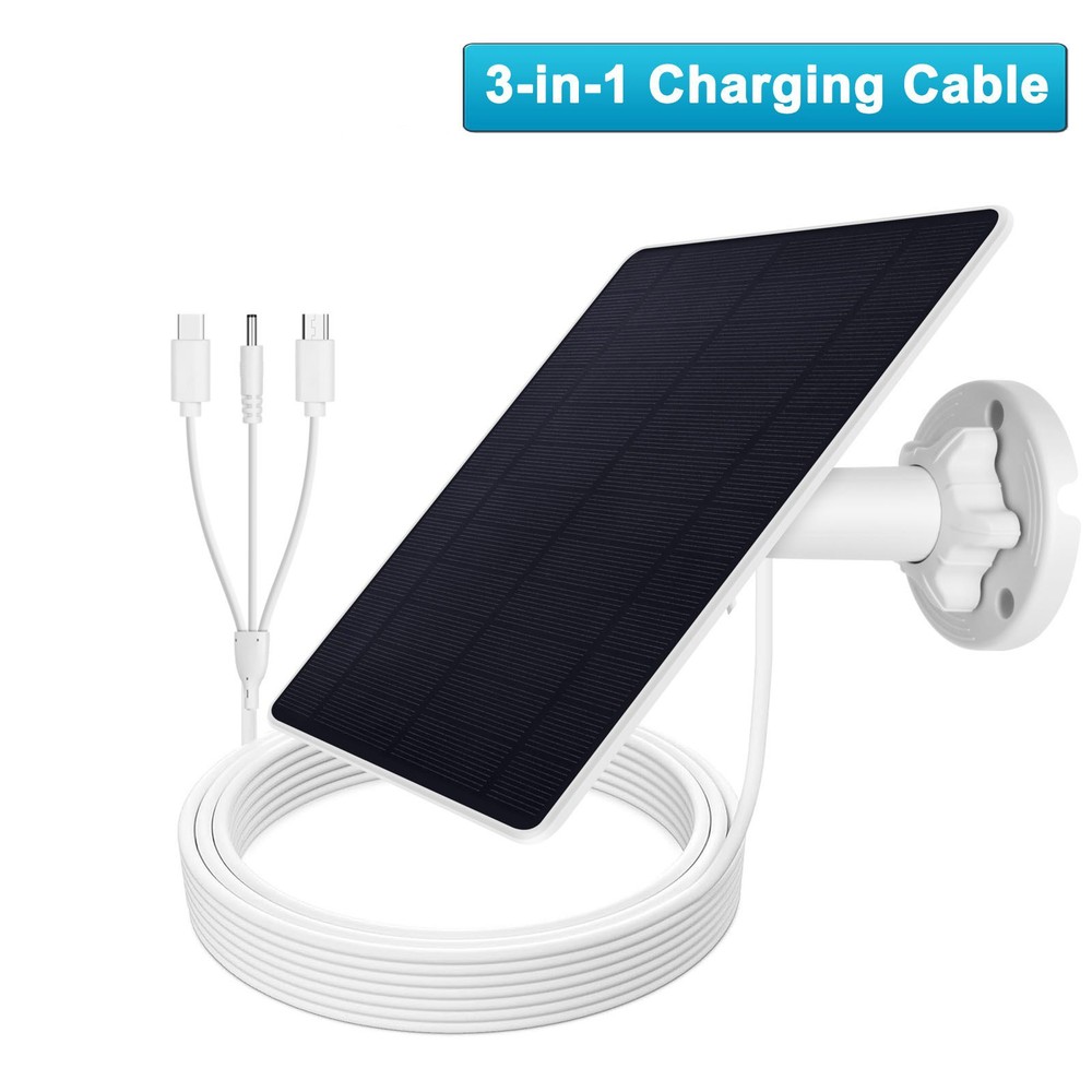 Designed-3-In-1 Solar Panel for Ring Spotlight Security Cam Battery Charger