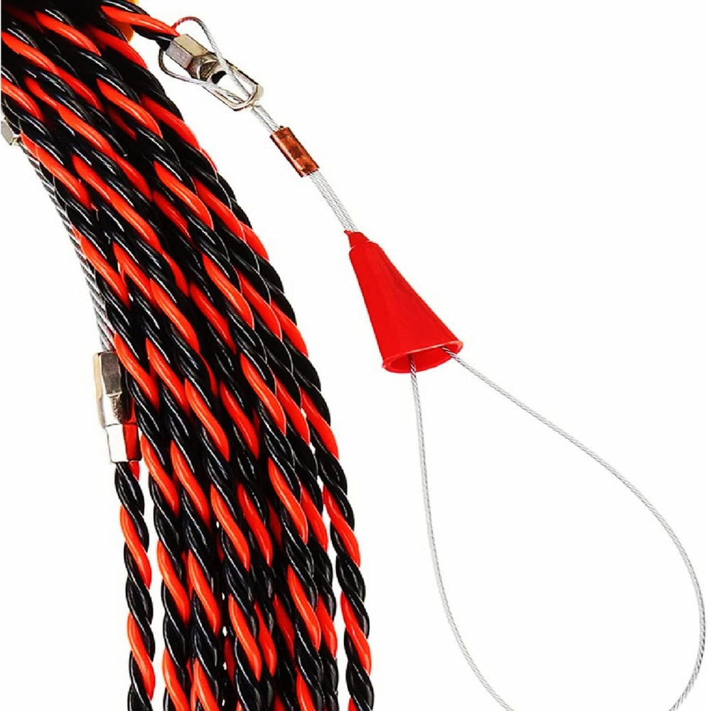 1/5" 50Ft Fish Tape Cable Puller Cable Rods Kit 15M PET Electrical Cable Puller