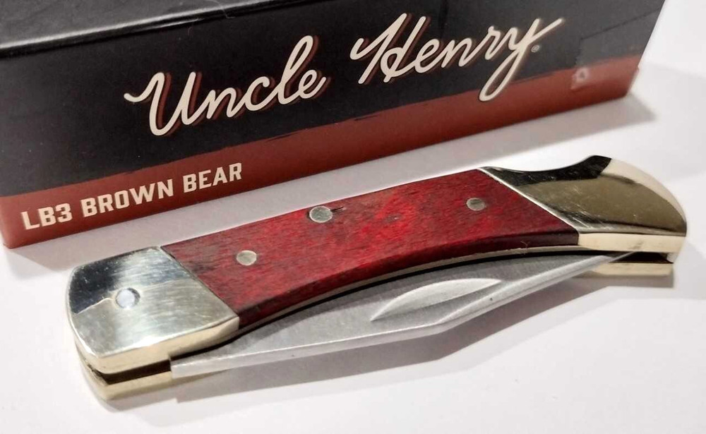 Schrade Old Timer Uncle Henry Brown Bear Lockback Folding Pocket Knife New LB3