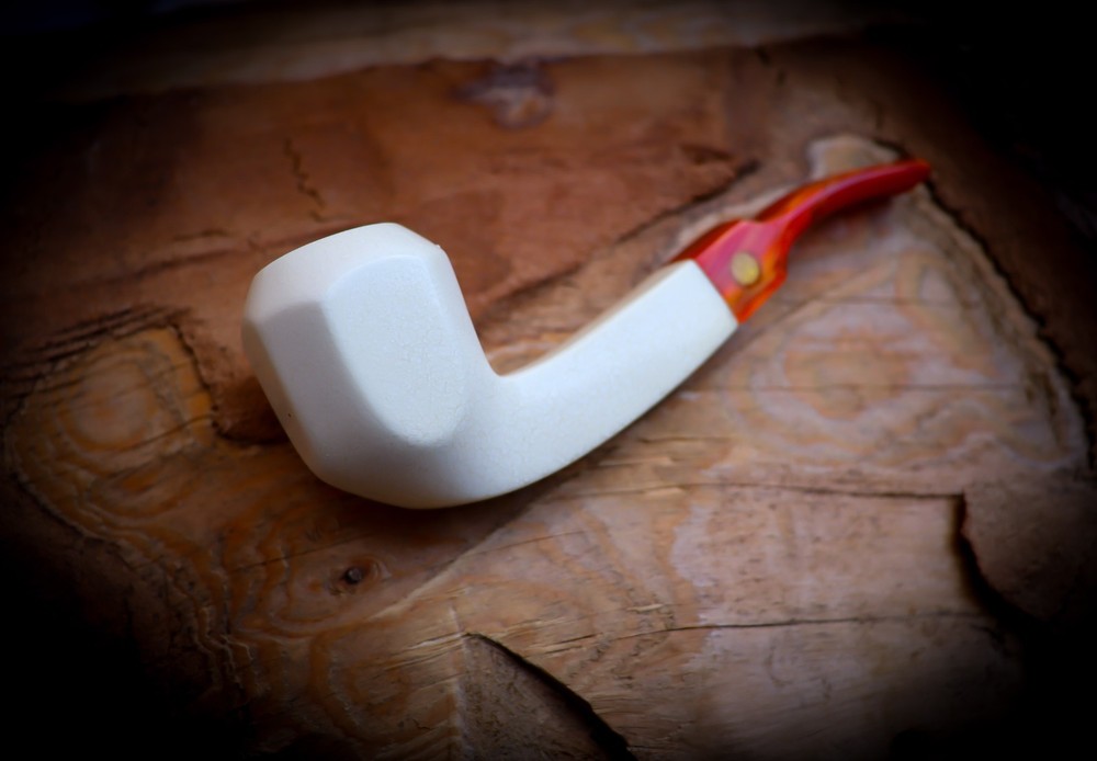 Translucent A+++, Smooth Panel Handmade Block Meerschaum Pipe - Astaş Meerschaum