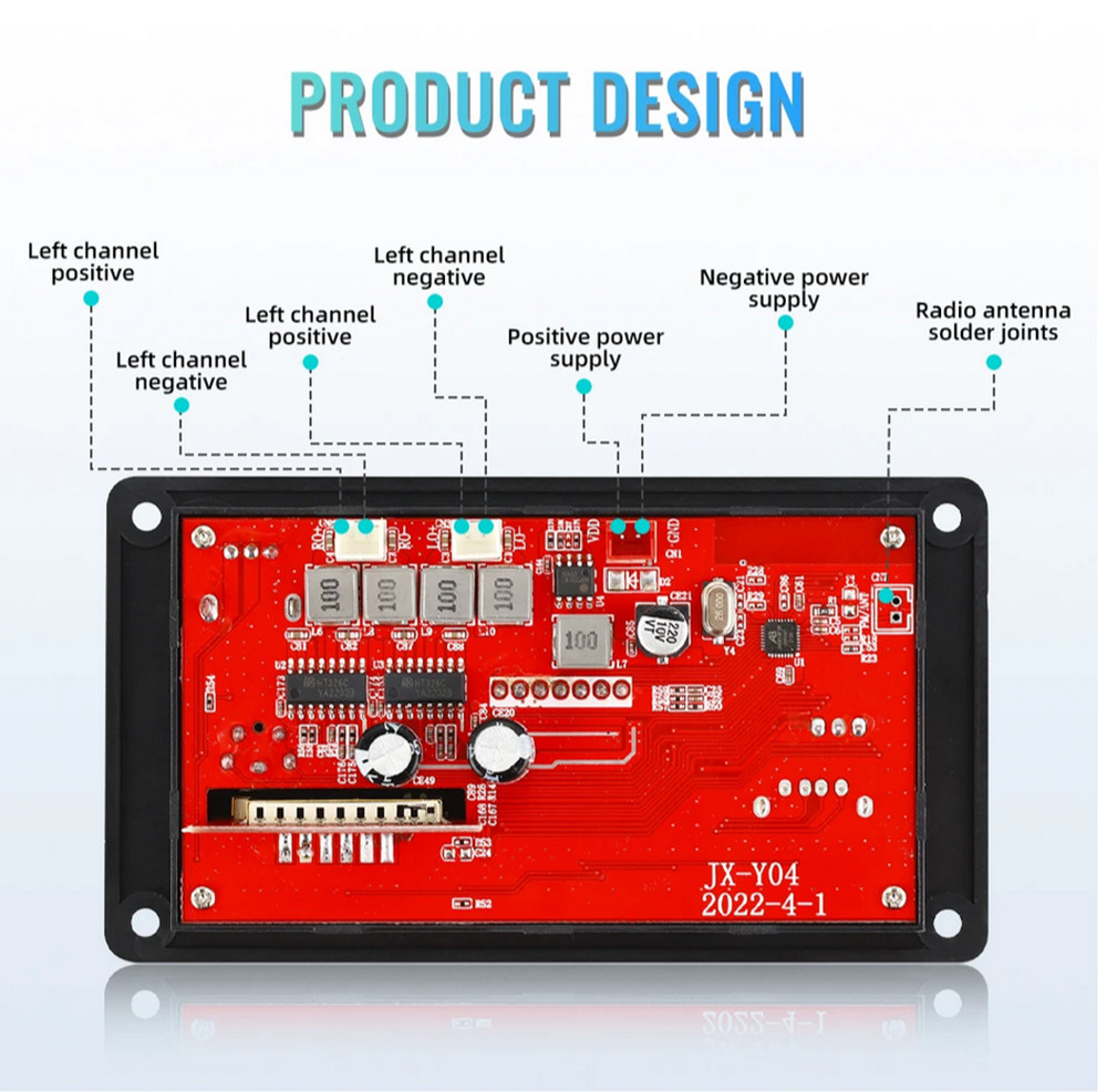 Car Amplifier MP3 Decoder Board Bluetooth Speaker TF USB FM Radio Remote Control