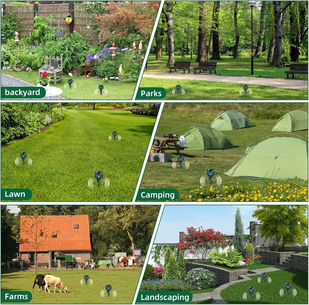 Mole Repellent Solar Powered, 8 Pack Snake & Skunk Repellent for Yard