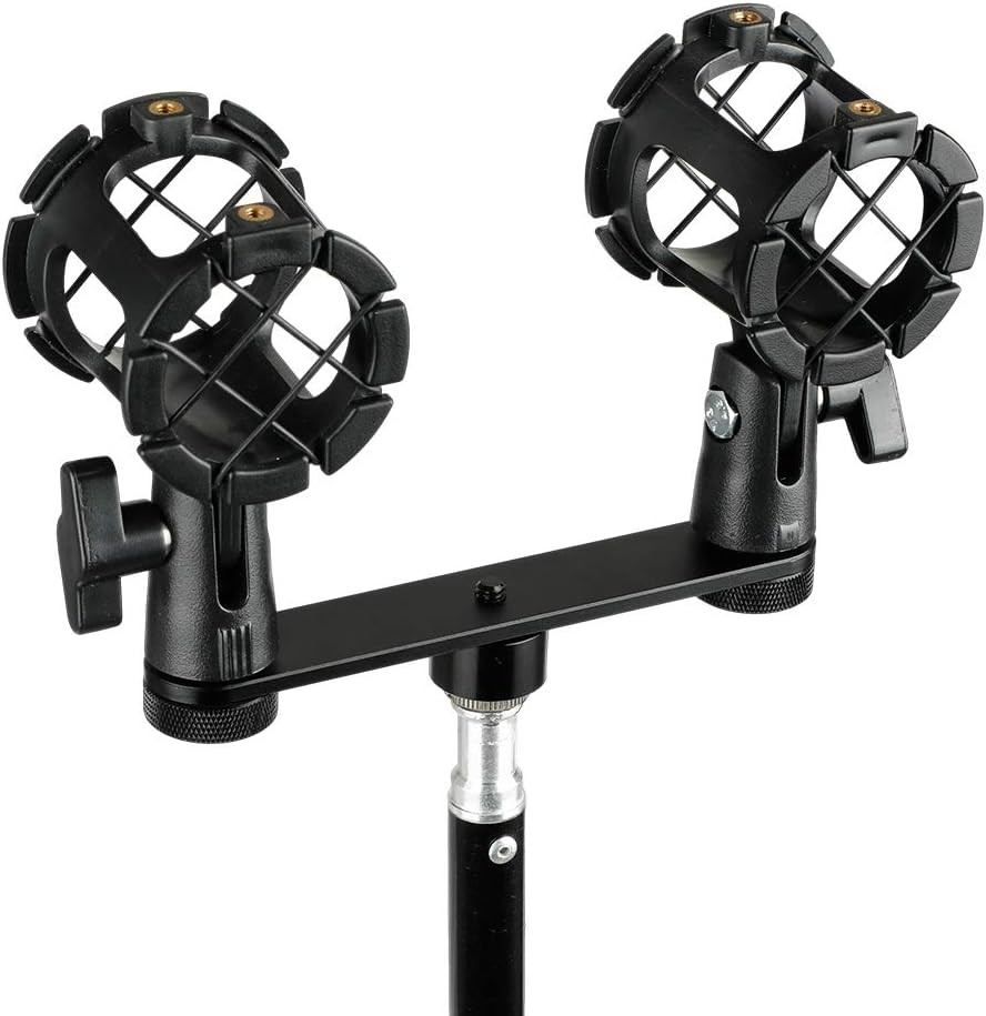 CAMVATE Double Microphone Mounts Bracket T-Bar - 1958