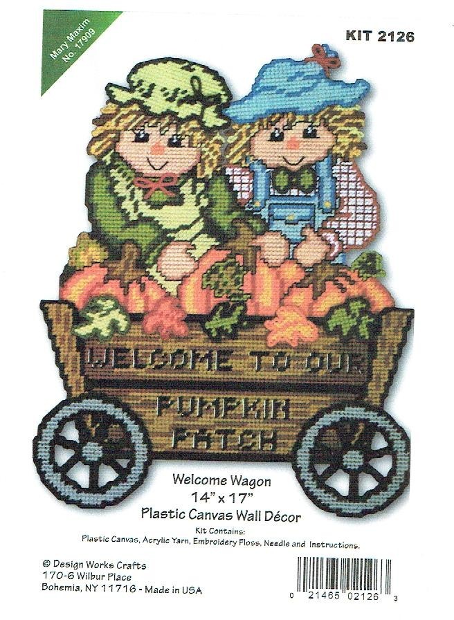 WELCOME WAGON   WALL HANGING   plastic canvas  PATTERN (#TF0627)