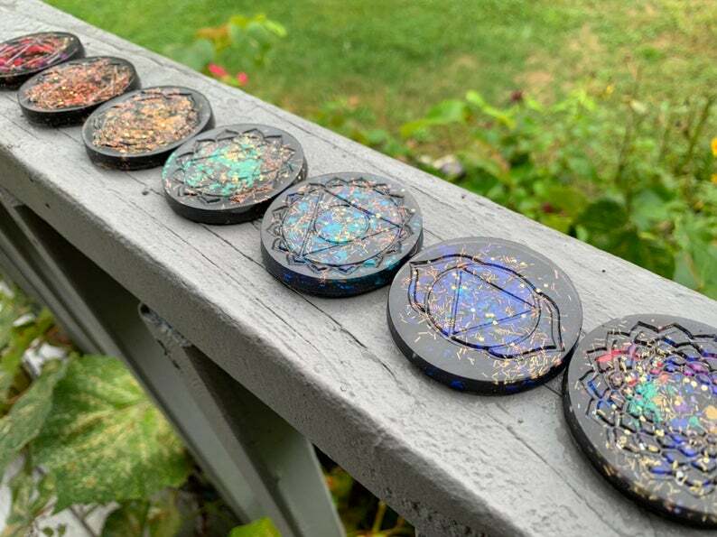 Orgonite® Chakra Set Orgone Generator® EMF Shield