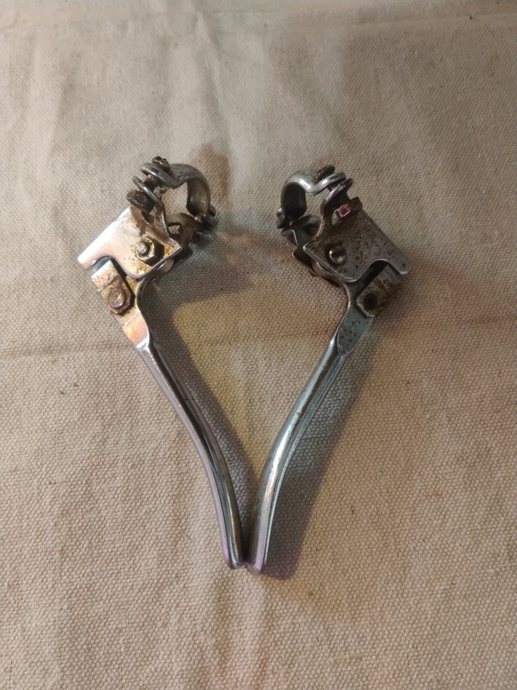 Vintage Unbranded Chrome Brake Levers Some Rust Fair Condition