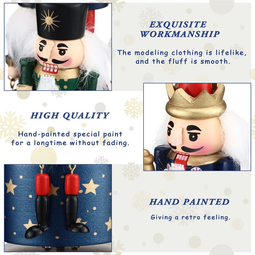 Nutcracker Music Box Wooden Nutcracker Soldier Toy Handmade Nutcracker Figure...