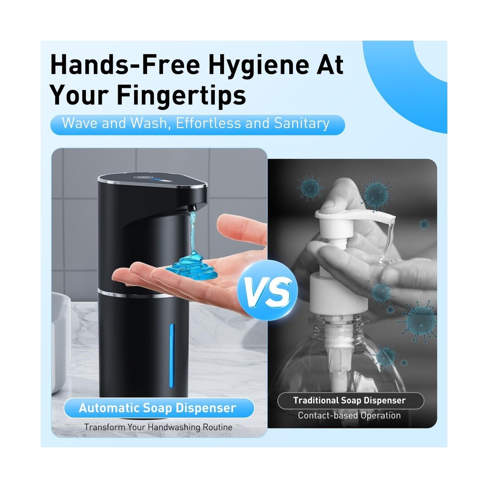 Automatic Soap Dispenser,Touchless Hand Wall Mount Rechargeable 3 Gear Adjust...