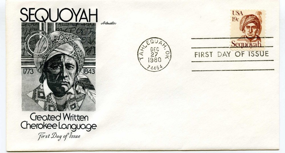 1859 19c Sequoyah, Artmaster, FDC