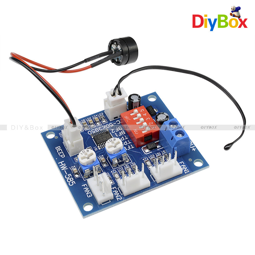 12V PWM PC CPU Fan Temperature Control Speed Controller Module High-Temp Alarm