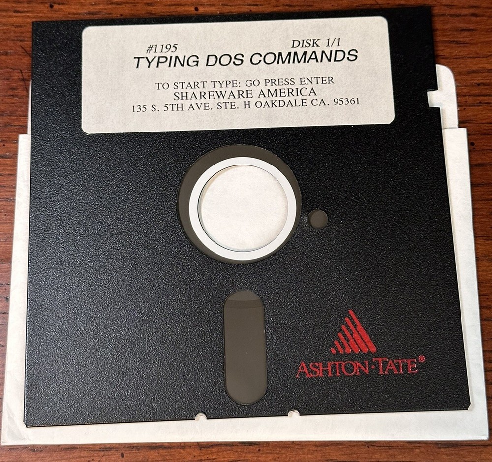Typing DOS Commands 5.25” Floppy IBM PC