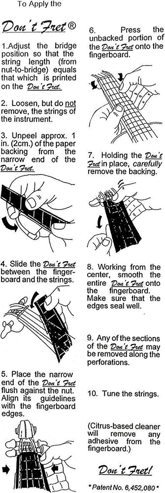Fingerboard marking DON`T FRET