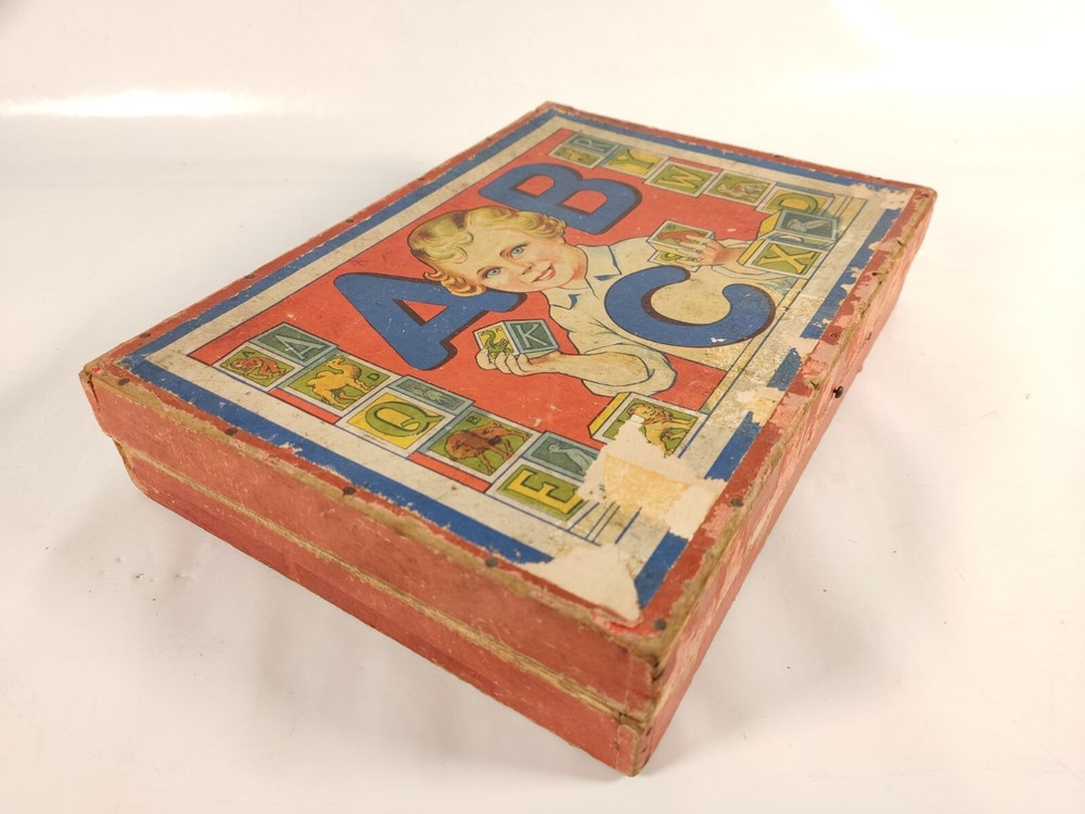 Antique rattle puzzle block game C1900