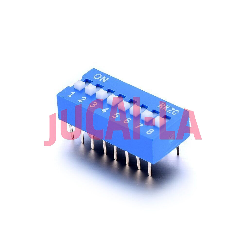 10Pcs Slide Type Switch Module 2.54mm 8-Bit 8 Position Way DIP Blue Pitch