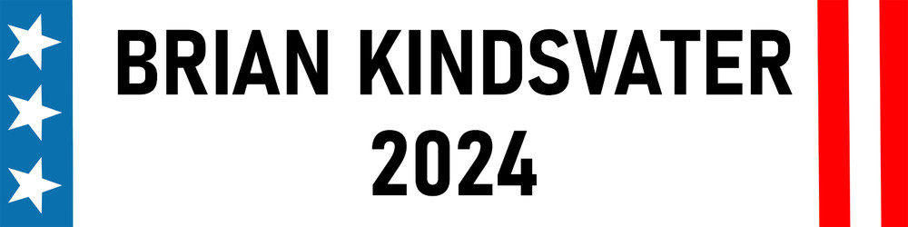 Brian Kindsvater 2024 Bumper Sticker | Waterproof