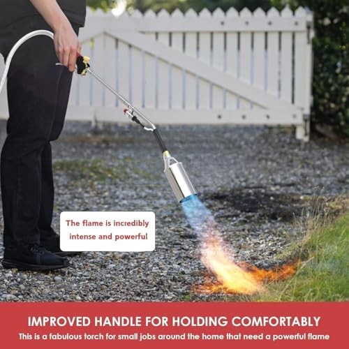 High Output Propane Torch Weed Burner Kit - 10FT Hose, Flame Control, Turbo Igni