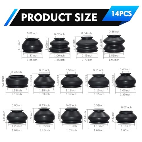 14PCS Tie Rod Boot, Rubber Ball Joint Boot, Dust Ball Joint Boot Replacement,