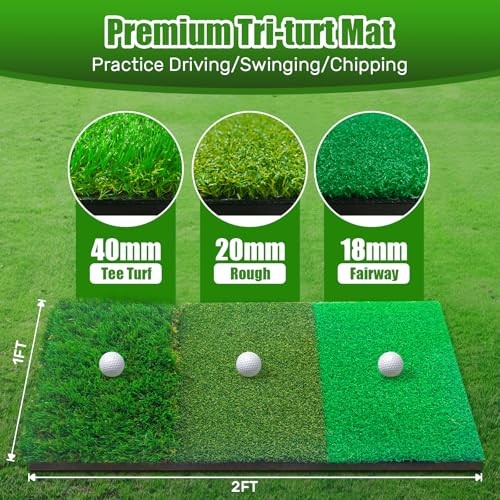 Golf Net with Practice Mat,Golf Hitting Aid Nets 10x7FT for Backyard Large