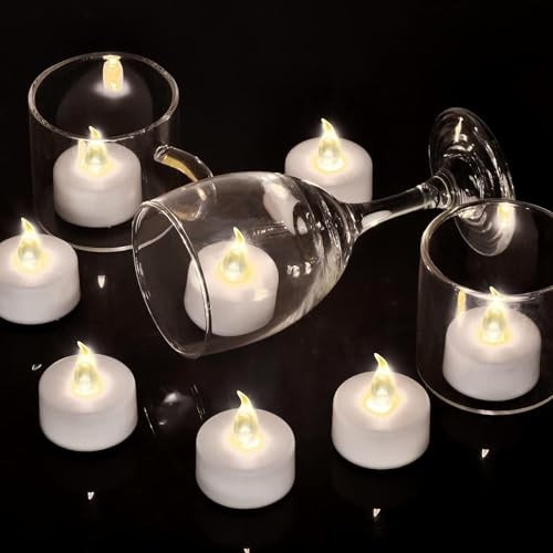 LED Tea Light Candles with Remote Control,Flickering 12pack Remote-warm white
