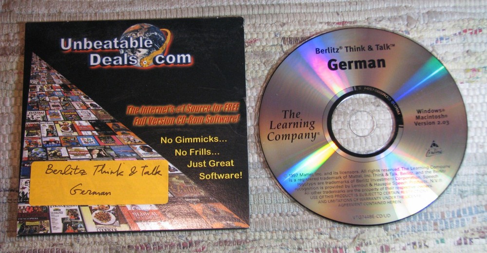 Berlitz Think & Talk GERMAN The Learning Company Windows Macintosh Version 2.03