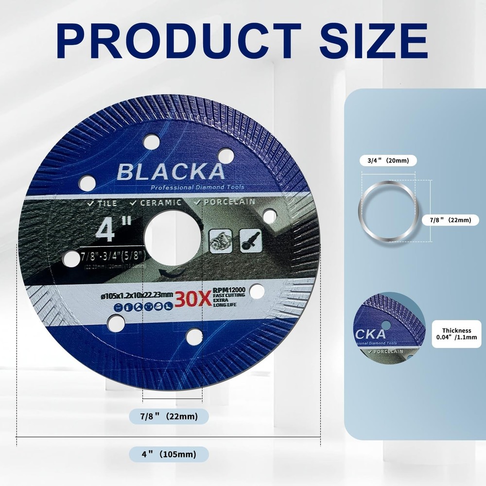4" Rock Slabs Grinding Disc High Hardness Ceramic Cutting Disc Blade-2 sets