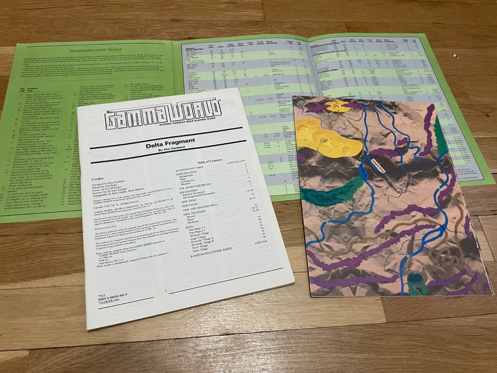 Gamma World Delta Fragment w/map Original TSR