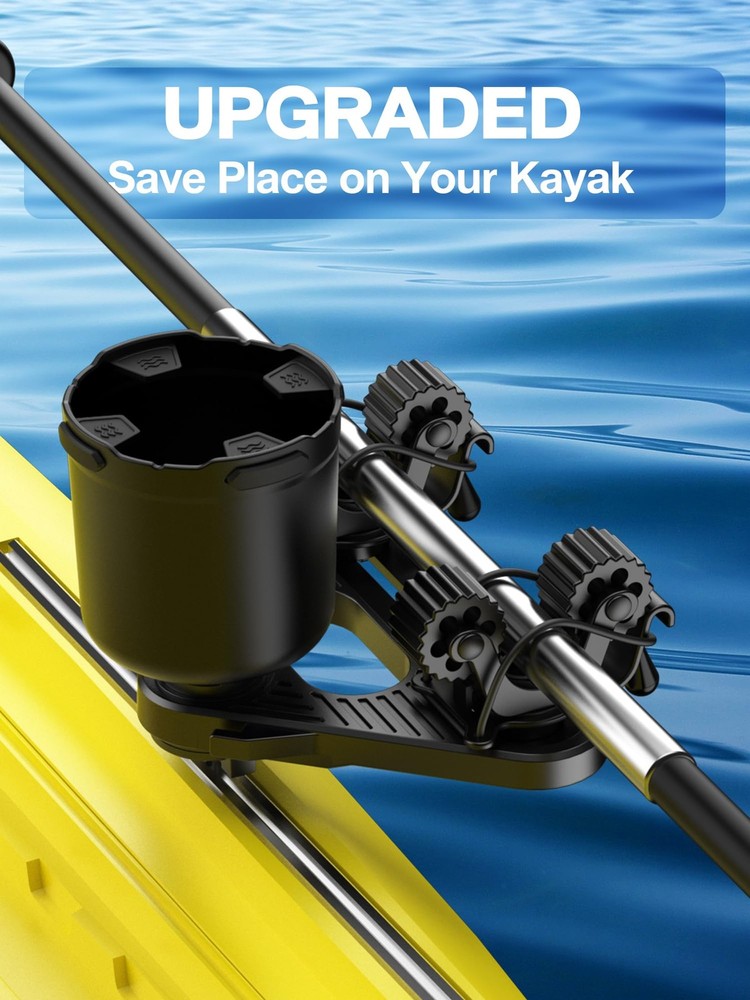 Dual Kayak Paddle Holder, Holder with Two Security Large, Black