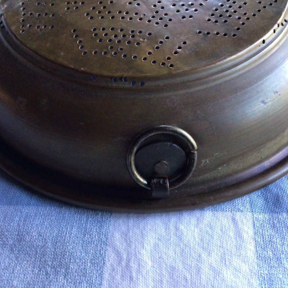 Vintage Copper Colander, 10 1/2”