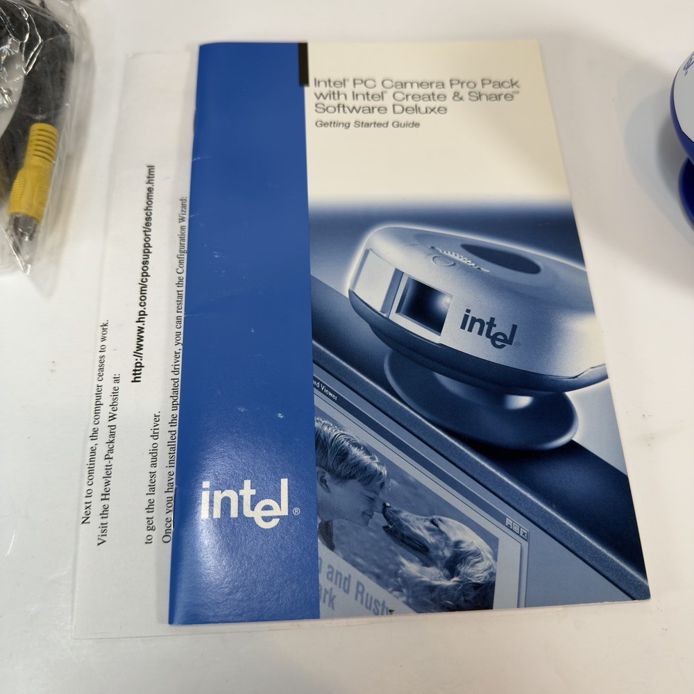 Intel PC Camera Pro Pack USB Video-In Complete Kit Boxed Vintage Webcam