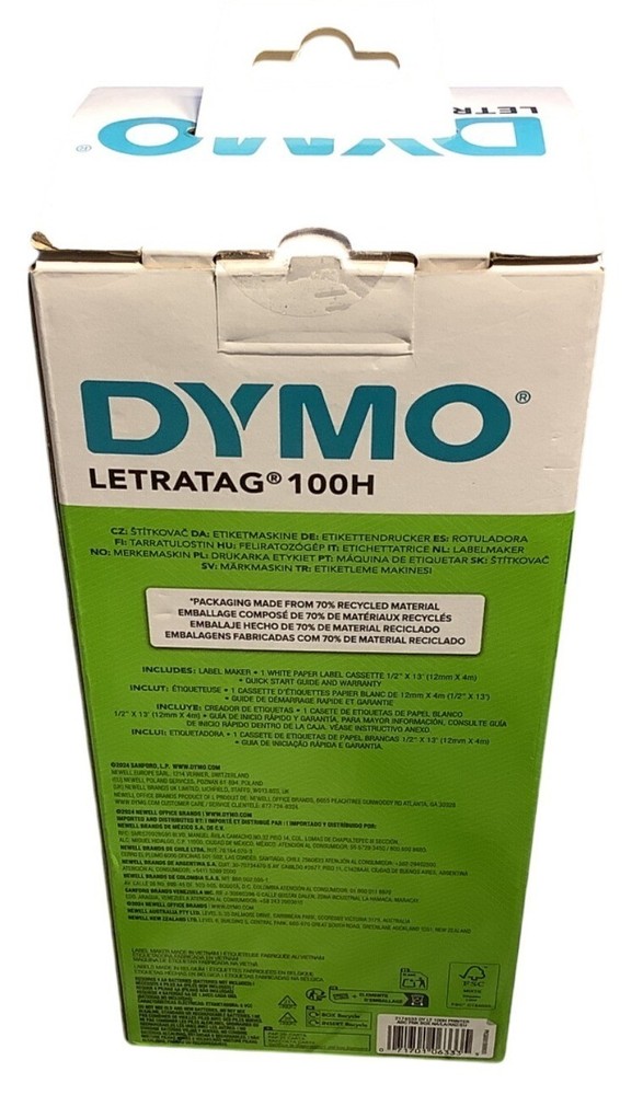 Dymo LetraTag 100H Label Maker Handheld Pink White