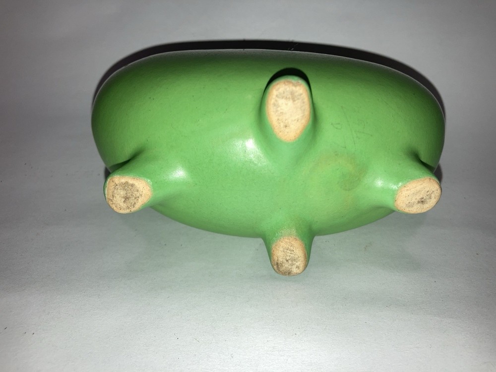 Vintage Lime Green Crescent Moon Footed Planter