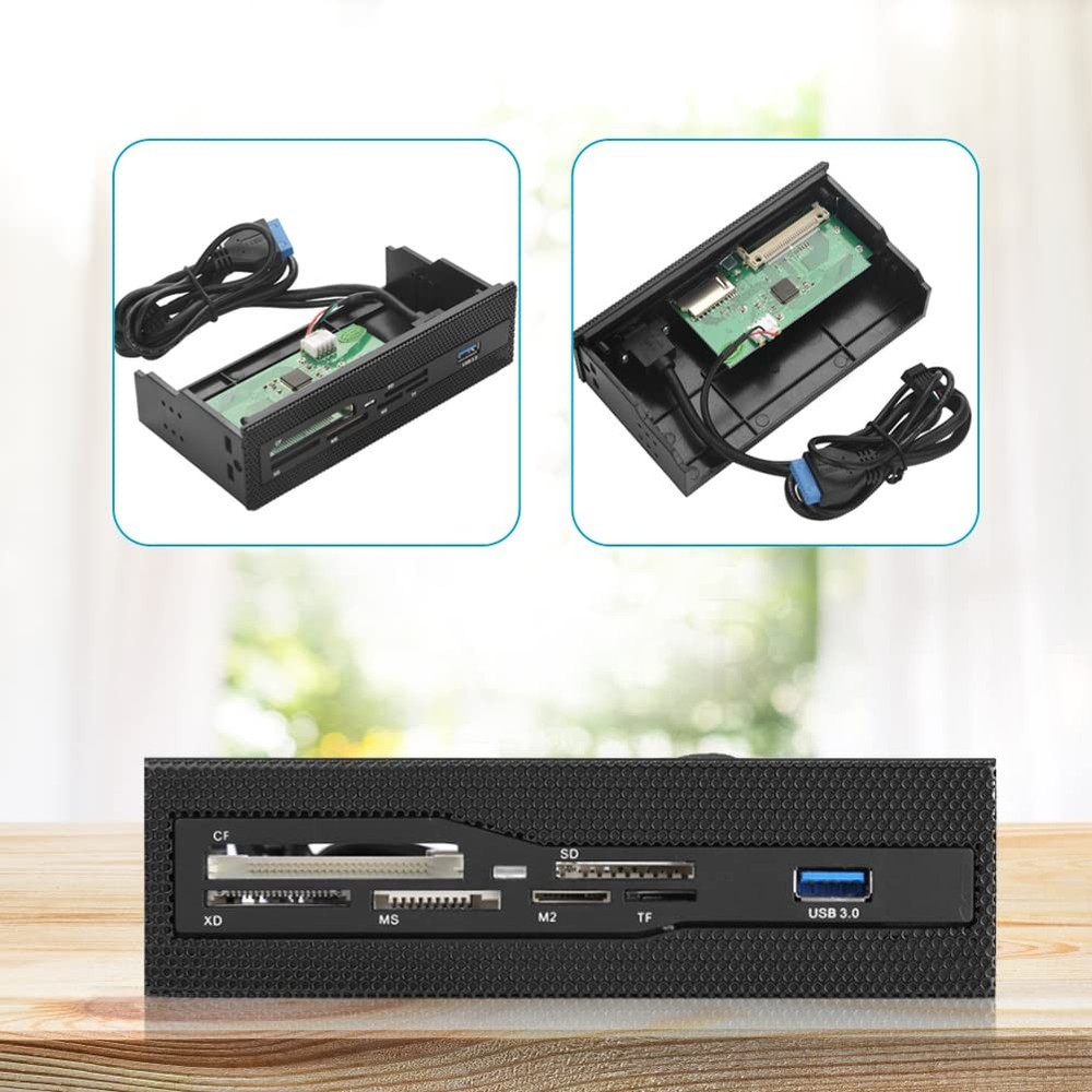 Computer Front Panel USB 2.0 PC Internal Card Reader Dashboard Fits 5.25...