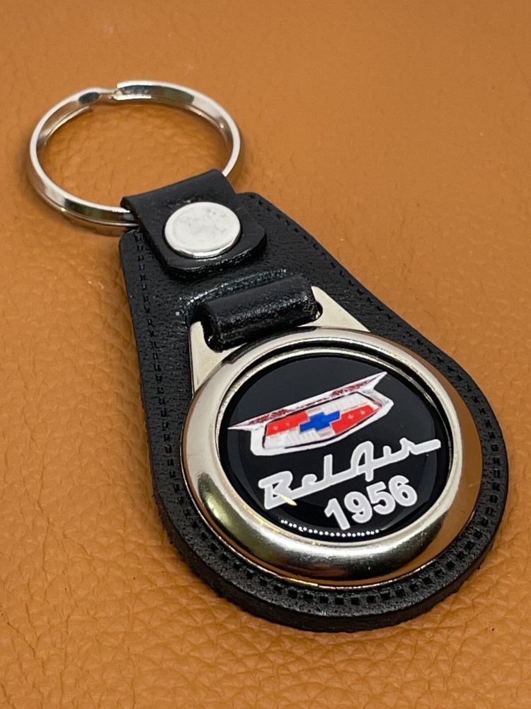 1956 BELAIR KEYCHAIN PREMIUM BLACK LEATHER