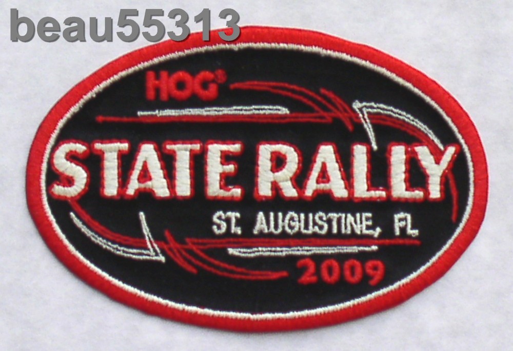 ⭐HARLEY DAVIDSON OWNERS GROUP HOG 2009 ST. AUGUSTINE FLORIDA STATE RALLY PATCH