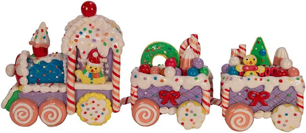 Kurt Adler 14.4-Inch Claydough Train Set D‚Cor, Multi