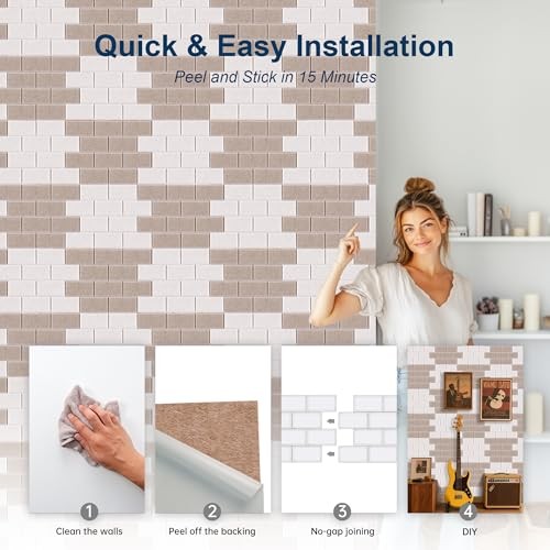 Acoustic Panels Seamless Visual, 16 Pack, 16×12 inch Deep & Light Camel Brick