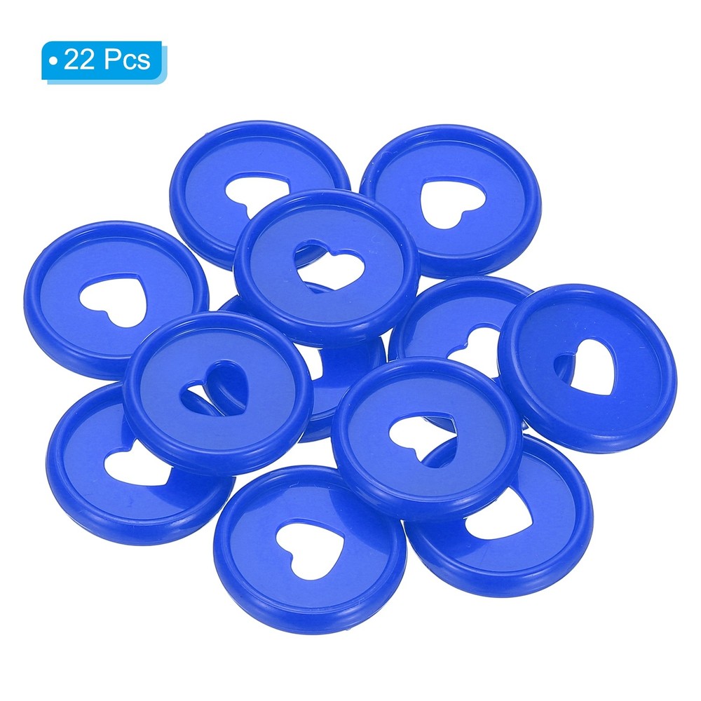 24mm Plastic Book Binding Discs, 22 Pack Expansion Discs Heart, Dark Blue