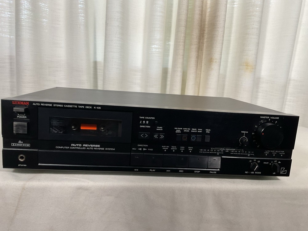 Vintage Working Luxman K-105 Auto Reverse Stereo Cassette Deck