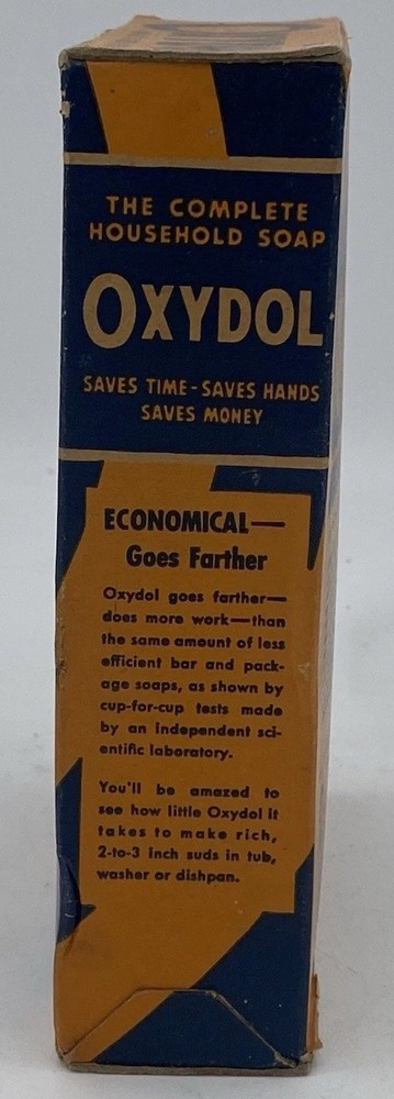 Oxydol Laundry Soap 1940's 9oz Medium Sized Unopened Full Box Vintage