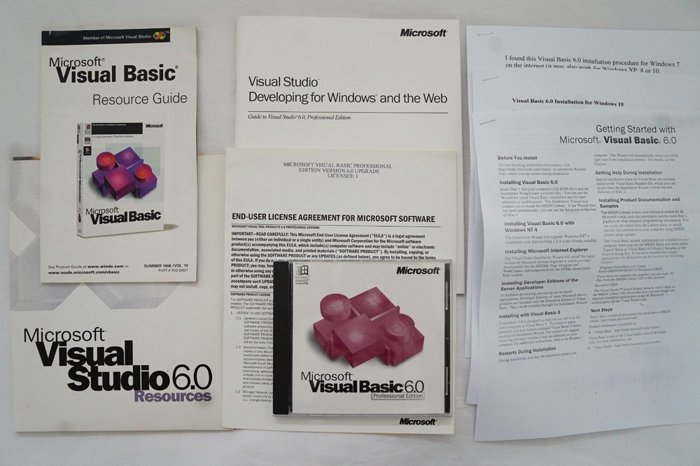 Microsoft Visual Basic 6.0 Professional Upgrade or Full Ver for Windows 95 ~ 11
