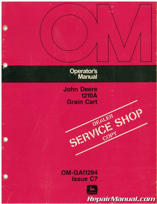 John Deere 1210A Grain Cart Operators Manual