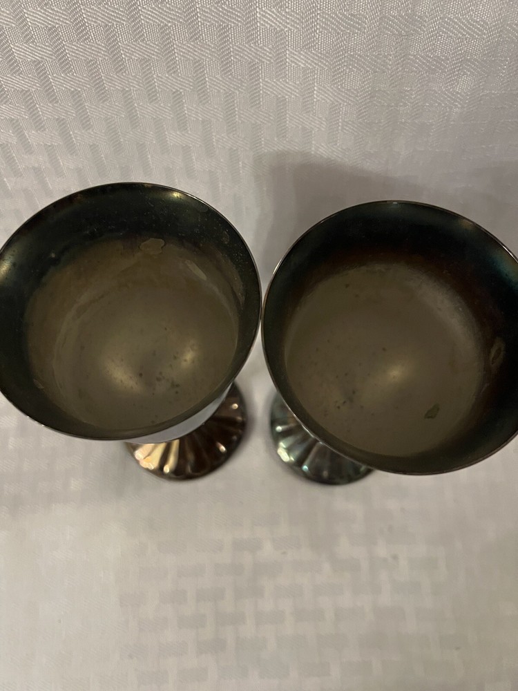 International Silver Co. ~2~ Silver Plate Wine Goblets.